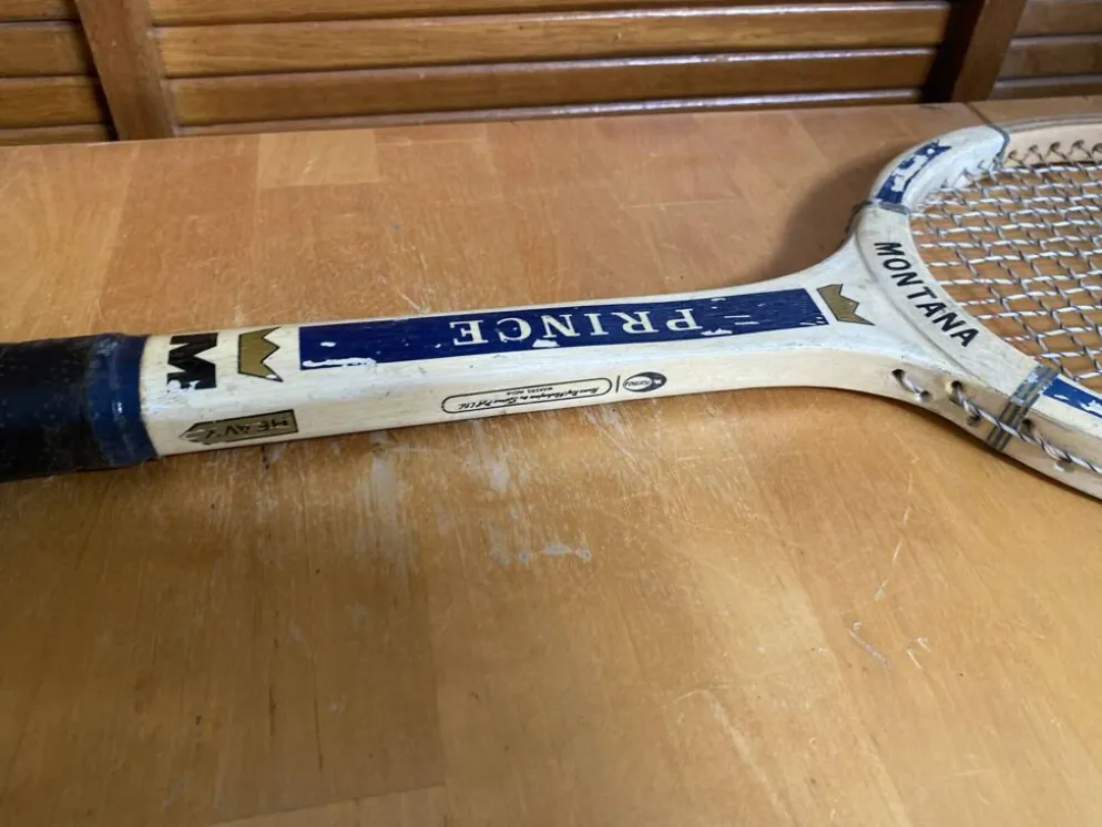 Raquette tennis ancienne montana modèle prince bois sport vintage