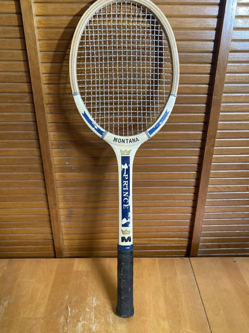 Raquette tennis ancienne montana modèle prince bois sport vintage