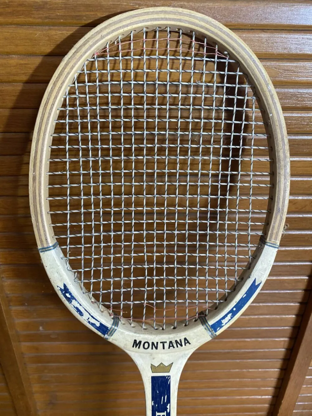 Raquette tennis ancienne montana modèle prince bois sport vintage