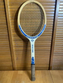 Raquette Tennis Ancienne ONE STAR Golden Team Bois Sport Vintage #E213