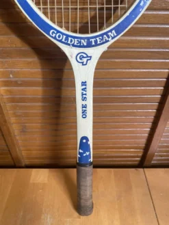 Raquette Tennis Ancienne ONE STAR Golden Team Bois Sport Vintage #E213