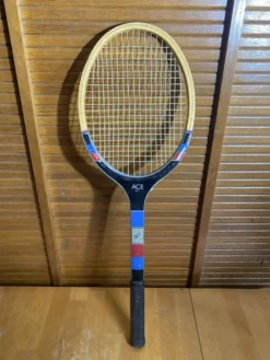 Raquette Tennis Ancienne SPORT 200 Ace Big’s Bois + Housse Rouge Vinta