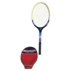Raquette Tennis Ancienne SPORT 200 Ace Big’s Bois + Housse Rouge Vinta