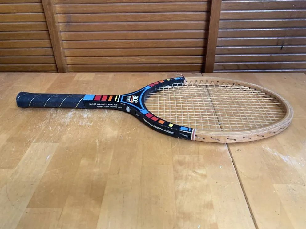 Raquette tennis ancienne sport 2000 ace mini bois + housse sport vinta