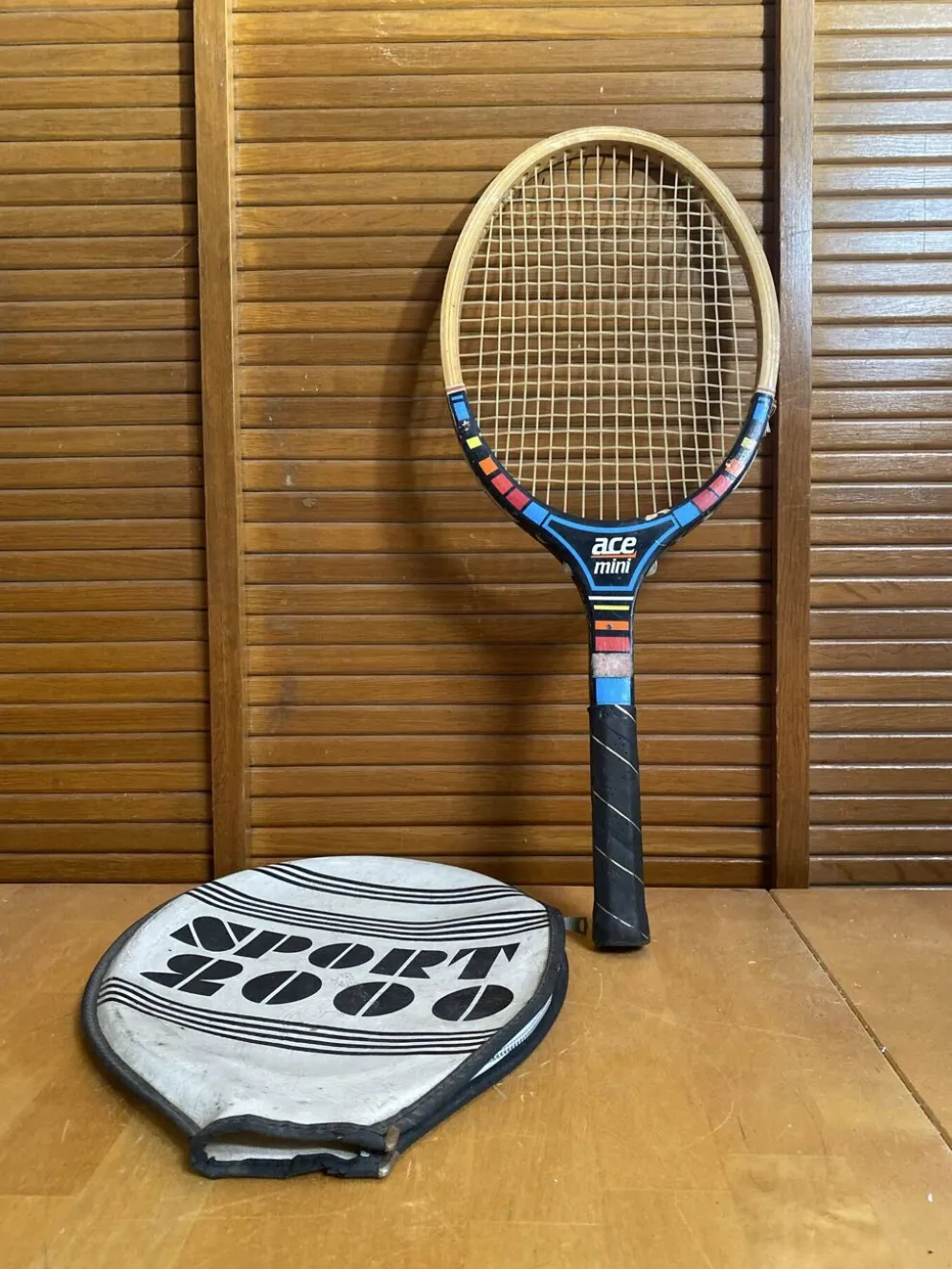 Raquette tennis ancienne sport 2000 ace mini bois + housse sport vinta