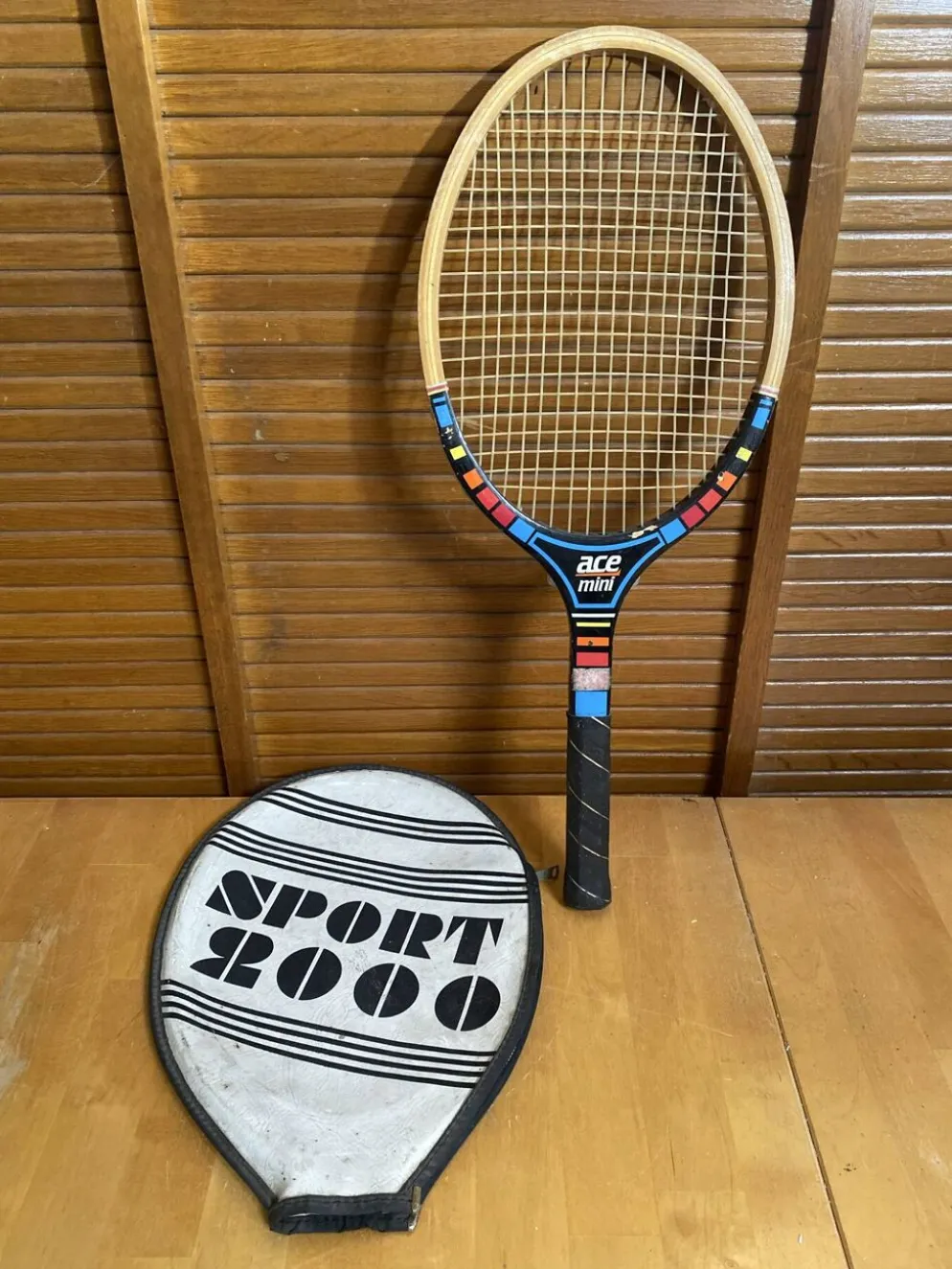 Raquette tennis ancienne sport 2000 ace mini bois + housse sport vinta