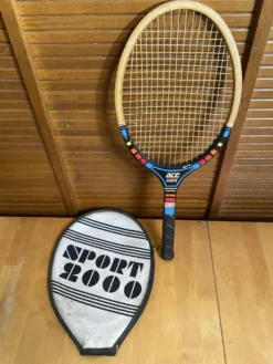 Raquette tennis ancienne sport 2000 ace mini bois + housse sport vinta
