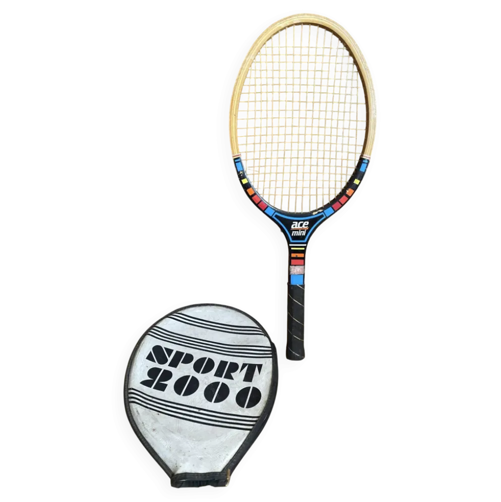 Raquette tennis ancienne sport 2000 ace mini bois + housse sport vinta
