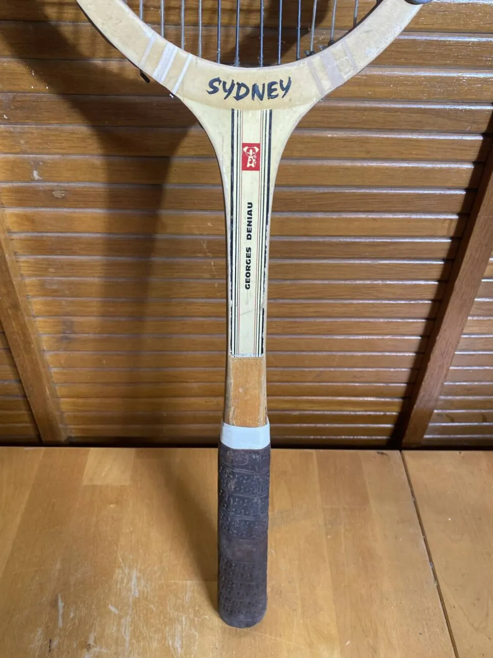 Raquette Tennis Ancienne SYDNEY Georges DENIAU Bois + DYNA Metaly Vint