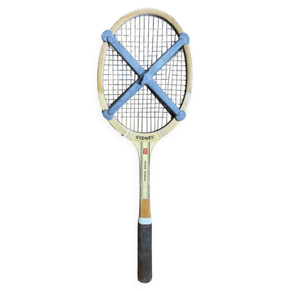 Raquette Tennis Ancienne SYDNEY Georges DENIAU Bois + DYNA Metaly Vint