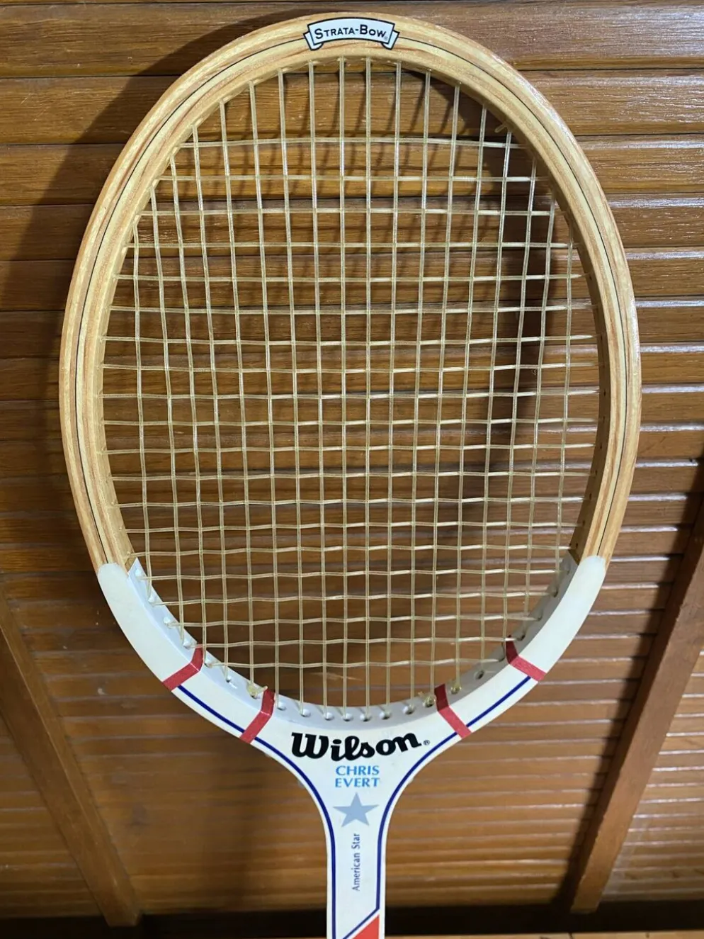 Raquette tennis ancienne wilson chris évent américain star bois vintag