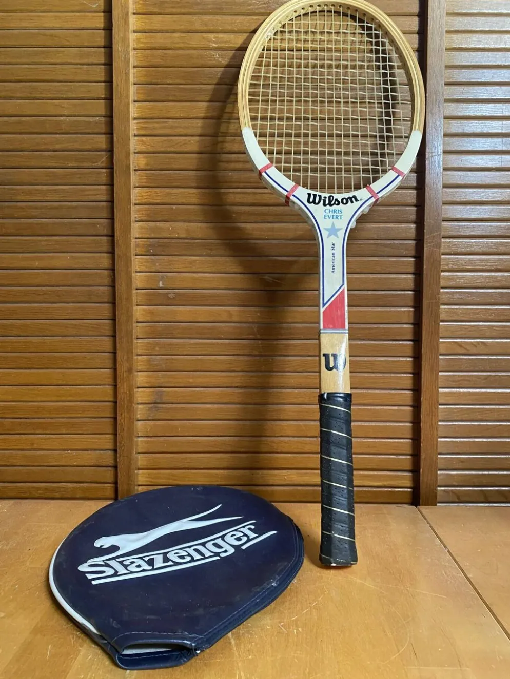Raquette tennis ancienne wilson chris évent américain star bois vintag
