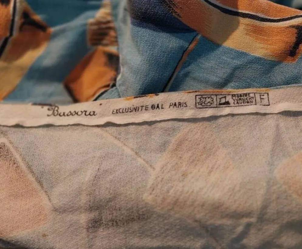 rare grand dessus de lit vintage années 60-70 France textile Bassora exclus