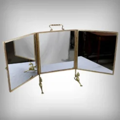 Rare miroir triptyque en bronze – 1900