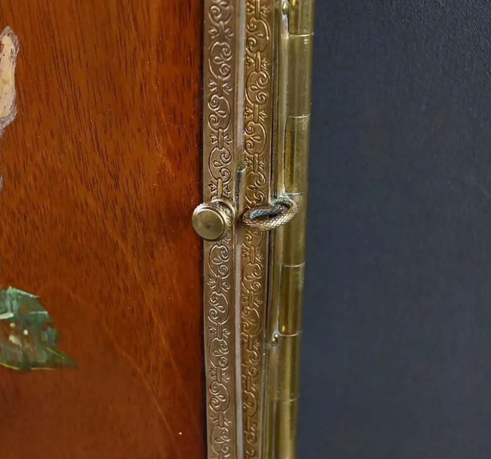 Rare miroir triptyque en bronze – 1900
