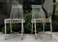Rare salon de jardin Mathieu Matégot – Ensemble CAP d’Ail 5 pièces