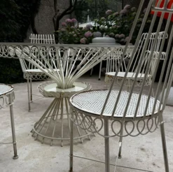 Rare salon de jardin Mathieu Matégot – Ensemble CAP d’Ail 5 pièces