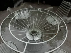 Rare salon de jardin Mathieu Matégot – Ensemble CAP d’Ail 5 pièces