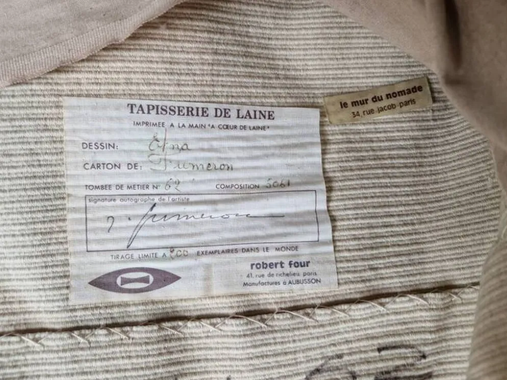 René Fumeron - Tapisserie en laine "Etna" - éditions Robert Four à Aubusson