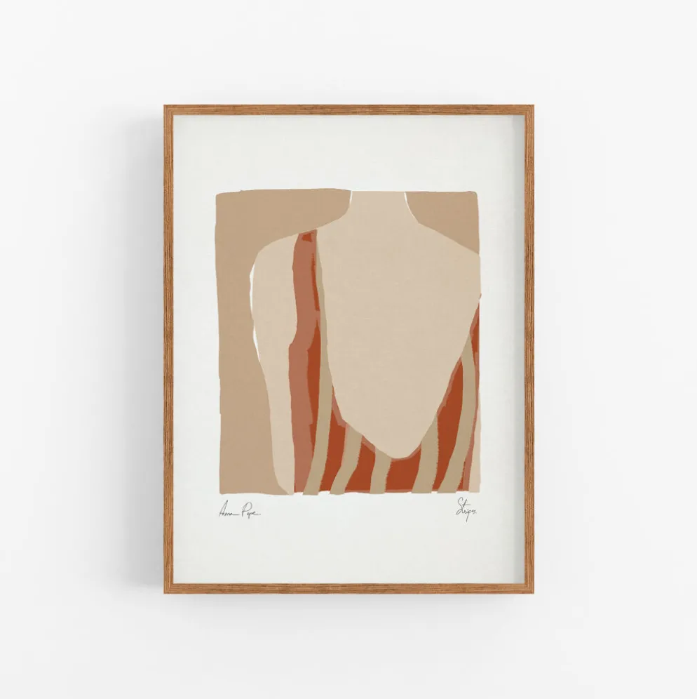 Reproduction d'art giclée encadrée d'une figure féminine, 50 x 70 cm