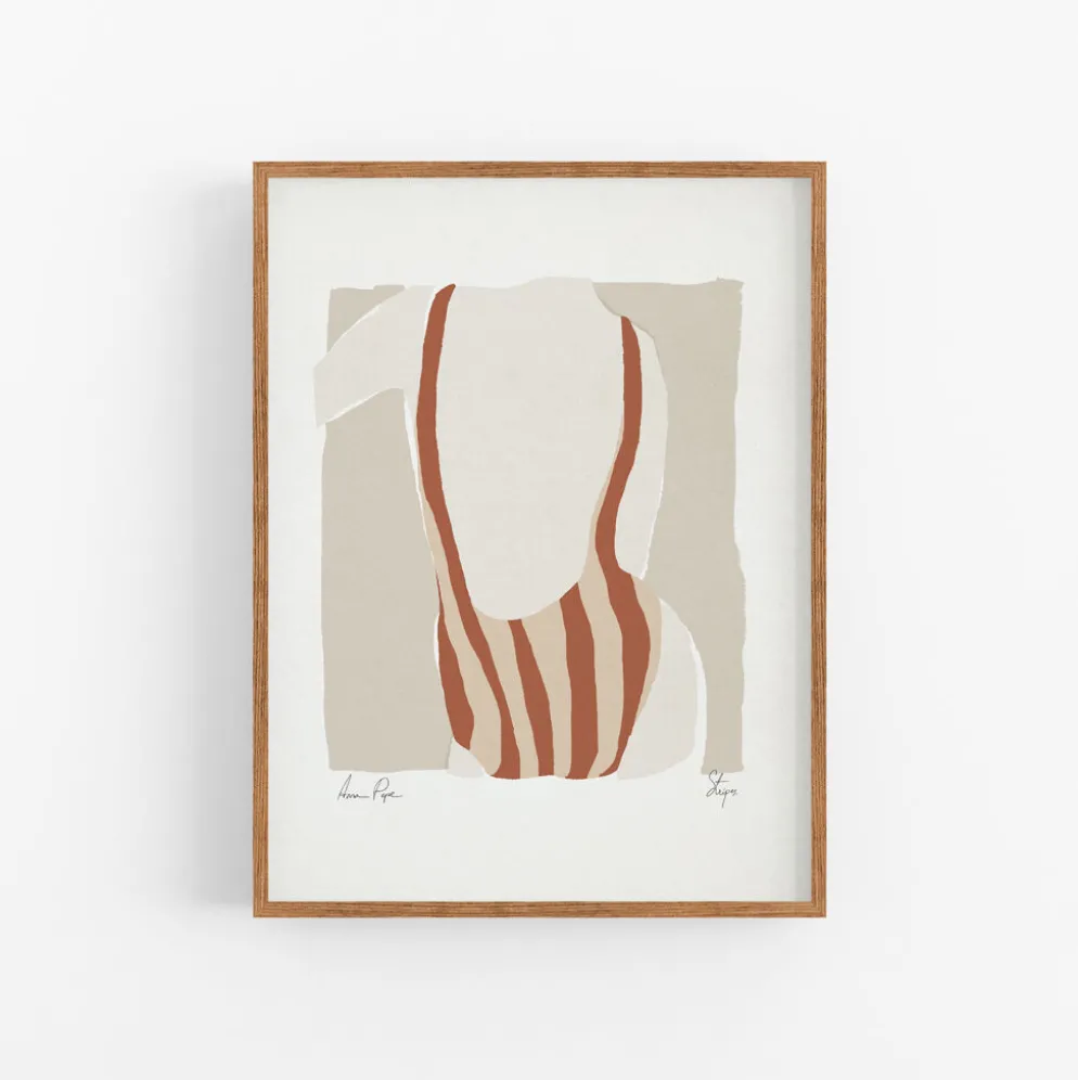 Reproduction d'art giclée encadrée d'une figure féminine, 50 x 70 cm