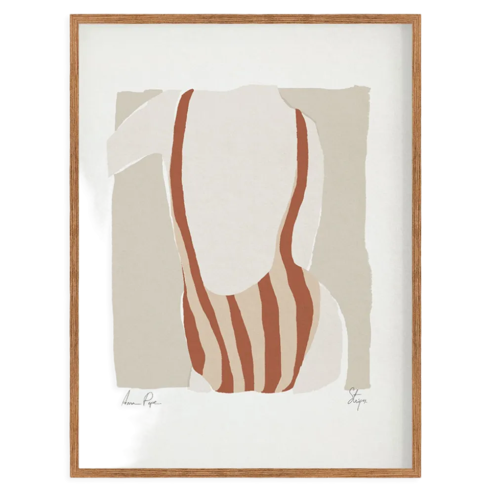 Reproduction d'art giclée encadrée d'une figure féminine, 50 x 70 cm