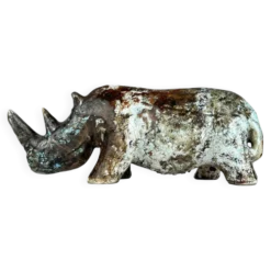 Rhinocéros en céramique, Italie, années 1970