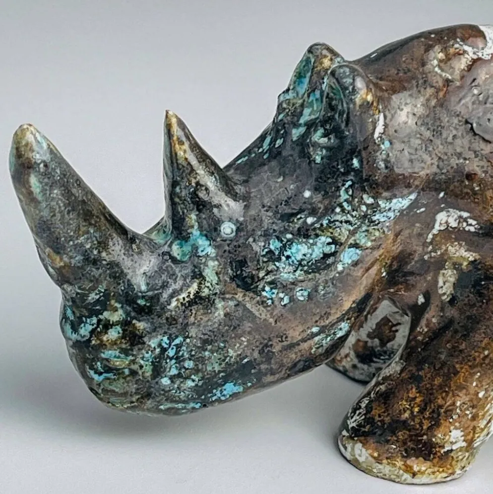 Rhinocéros en céramique, Italie, années 1970