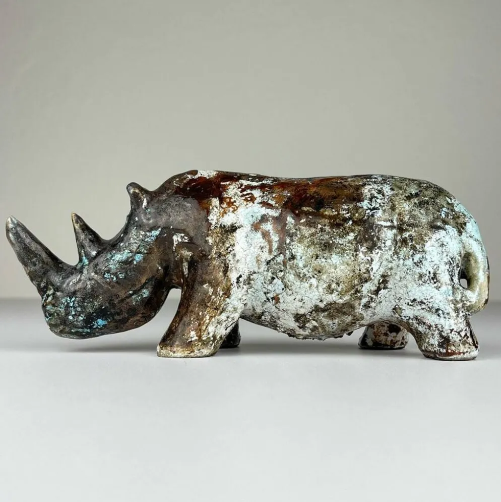 Rhinocéros en céramique, Italie, années 1970