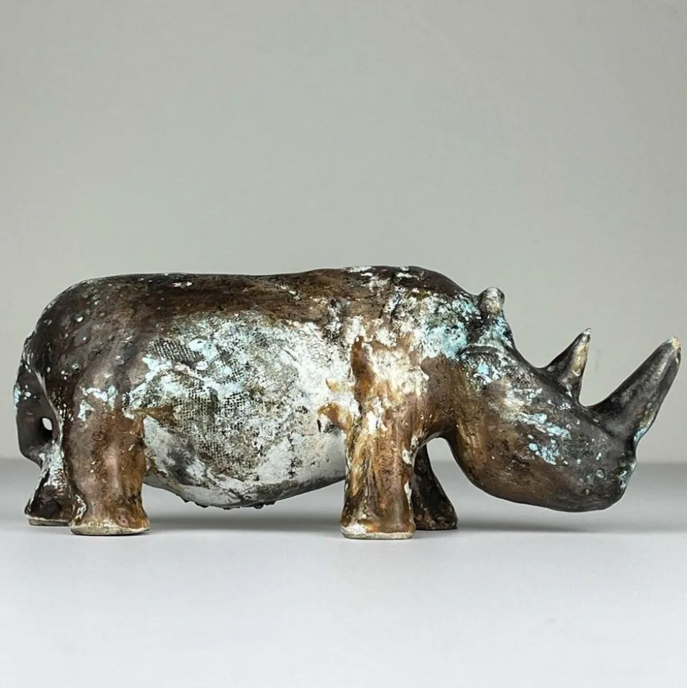 Rhinocéros en céramique, Italie, années 1970
