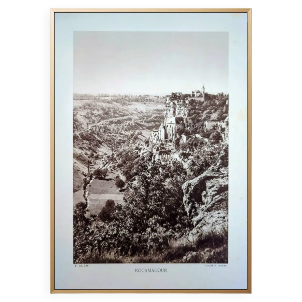 Rocamadour, Lot, planche photo imprimée en 1942. Par Pierre Dubure.