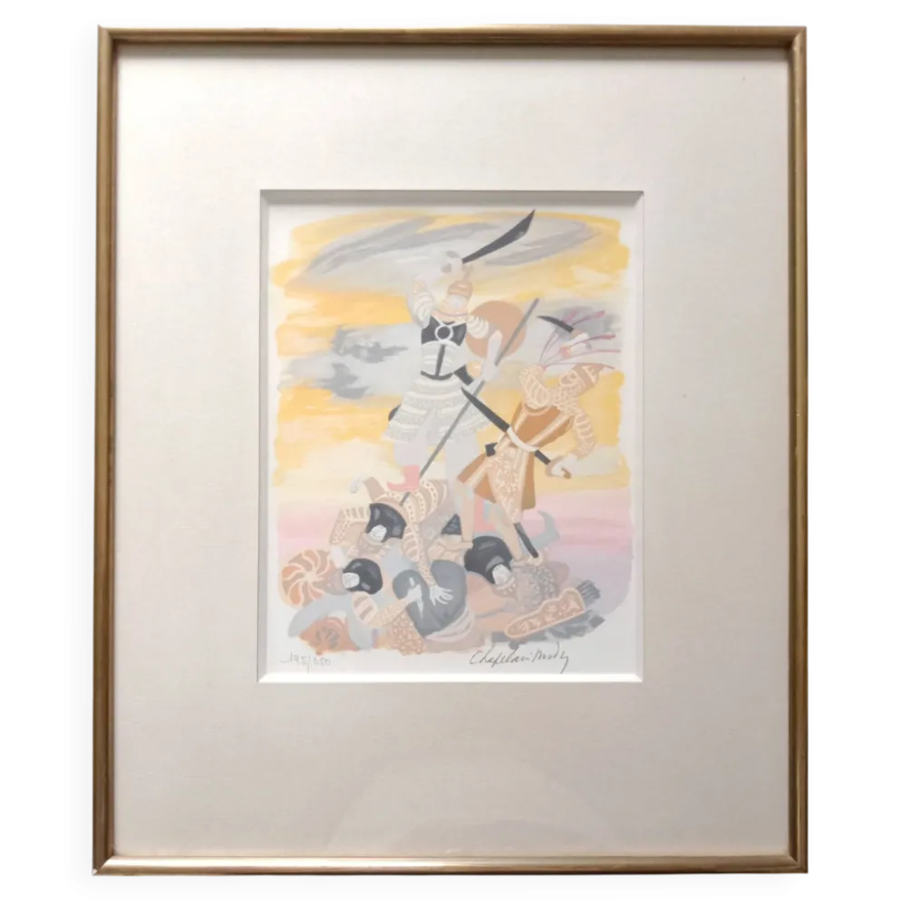 Roger Chapelain-midy 1904 1992 Scène de Combat Lithographie 195/250