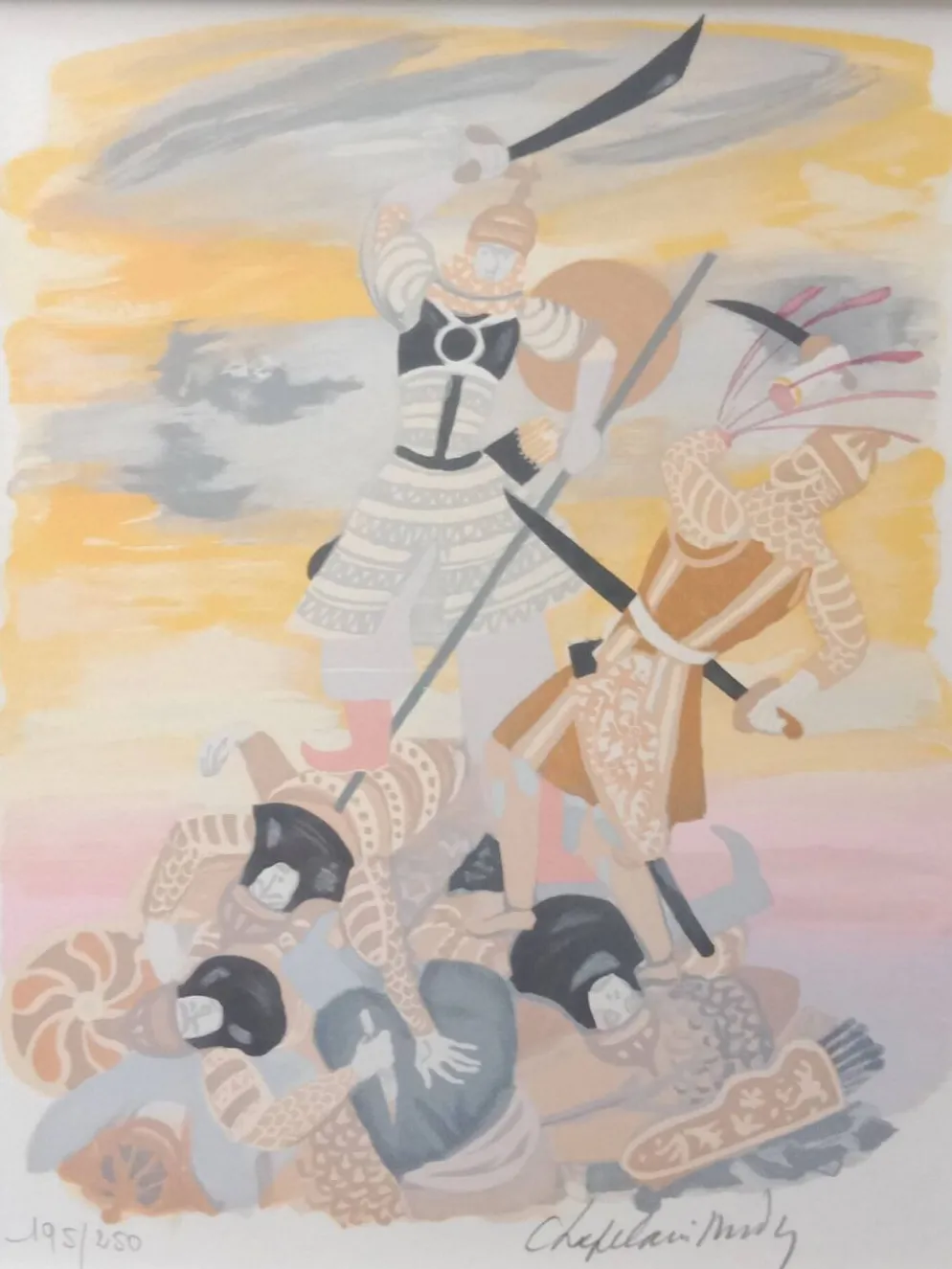 Roger Chapelain-midy 1904 1992 Scène de Combat Lithographie 195/250