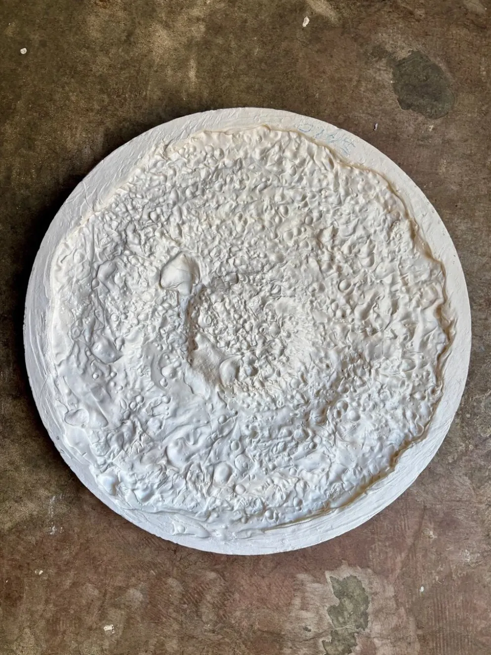 Rosace en staff blanc, décor rinceaux et frise perlée ⌀ 61 cm
