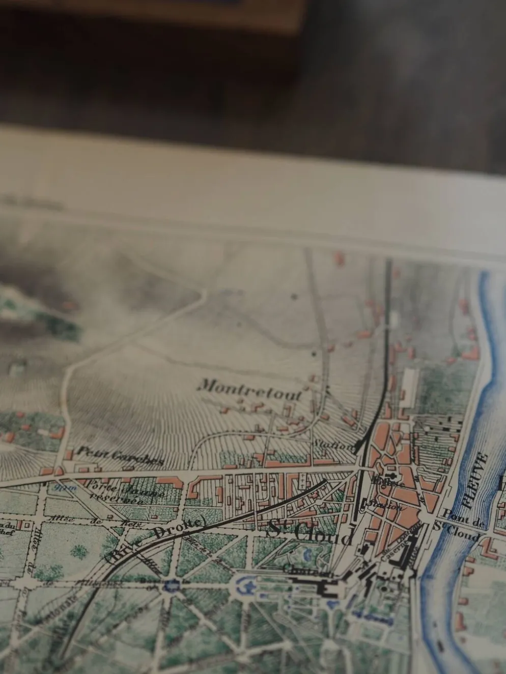 Saint-Cloud et ses environs, carte ancienne imprimée en 1883.