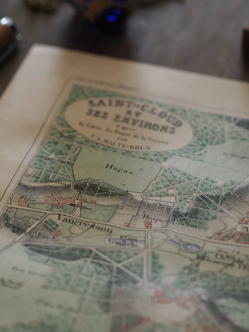 Saint-Cloud et ses environs, carte ancienne imprimée en 1883.