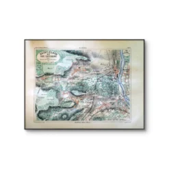 Saint-Cloud et ses environs, carte ancienne imprimée en 1883.