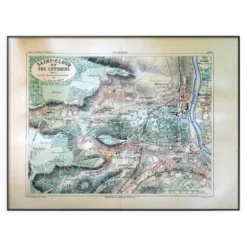 Saint-Cloud et ses environs, carte ancienne imprimée en 1883.