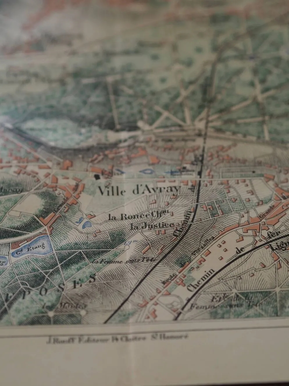 Saint-Cloud et ses environs, carte ancienne imprimée en 1883.