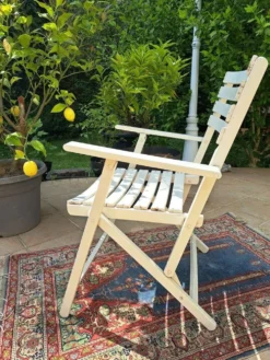 Salon de jardin bois blanc vintage