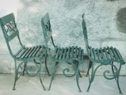 Salon de jardin 6 chaises dit de Vichy ? Art nouveau 1880 ?