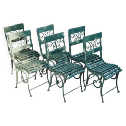 Salon de jardin 6 chaises dit de Vichy ? Art nouveau 1880 ?