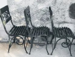 Salon de jardin 6 chaises dit de Vichy ? Art nouveau 1880 ?