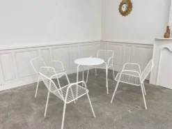 Salon de jardin emu 1970 en métal laqué blanc