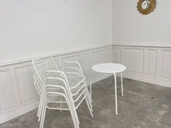 Salon de jardin emu 1970 en métal laqué blanc