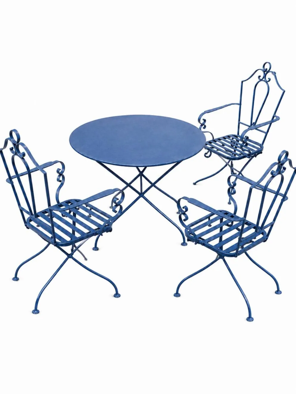 Salon de jardin en fer forgé ancien (table et chaises)
