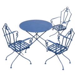 Salon de jardin en fer forgé ancien (table et chaises)