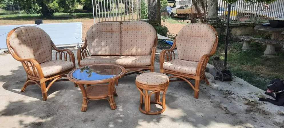 Salon de jardin en rotin