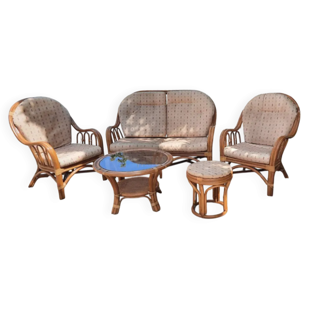 Salon de jardin en rotin