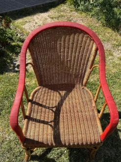 Salon de jardin en rotin vintage